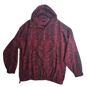 Adidas SzM Ivy Park Snakeskin Print Half Zip Hoodie Jacket Burgundy Unisex Black